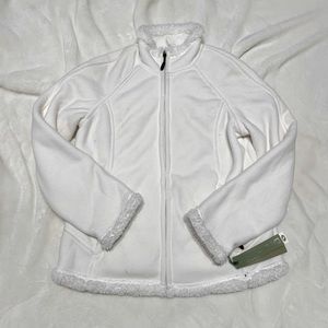 White Fleece Zip Up Jacket